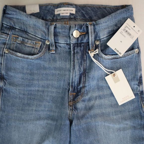 Good American GWP255T Women's Sz 00/24 Indigo Blue Good Waist Palazzo Jeans $149 - Picture 6 of 10
